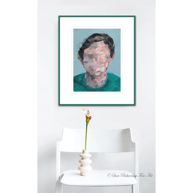 Portrait No. 4 is an original abstract figurative painting on paper that explores the human presence through layered mark-...