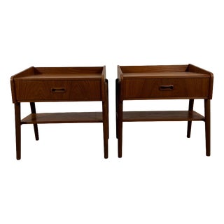 Danish Teak Bedside Tables, 1960s, Set of 2 For Sale