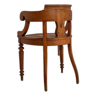 Mid 20th Century France Louis XVI Brown Wood Armchair For Sale