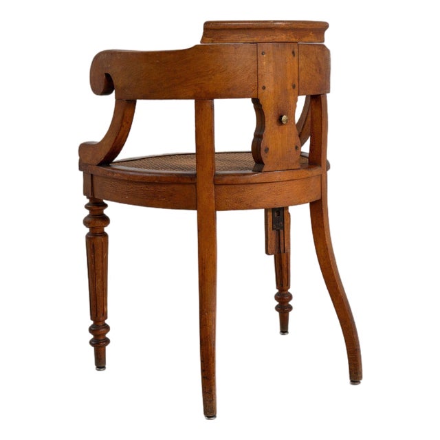 Mid 20th Century France Louis XVI Brown Wood Armchair For Sale
