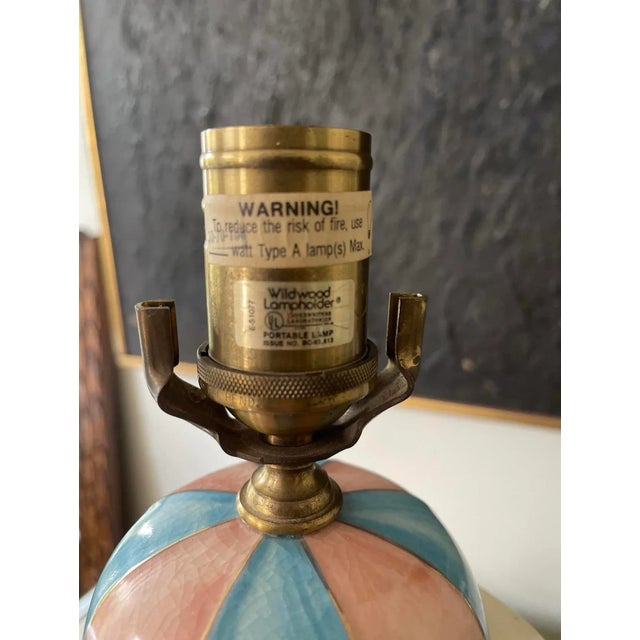 Late 20th Century Vintage Blue and Pink Wildwood Ginger Jar Lamp For Sale - Image 5 of 7
