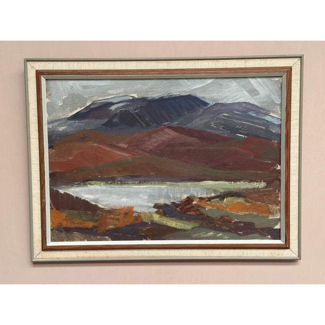 Mountains and Water, 1950s, Oil on Canvas, Framed For Sale - Image 14 of 18
