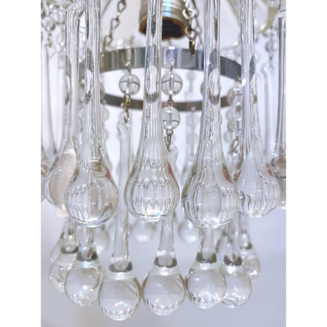 1950s Vintage Layered Chandelier With Hand Blown Glass Dish For Sale - Image 5 of 7