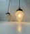 Antique Edwardian Style Etched Glass and Copper Pendant Lights, 1910s, Set of 2 For Sale - Image 3 of 9