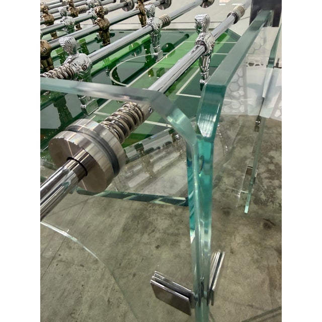 Transparent Vintage Lucite & Crystal Glass Foosball Table, Italy, 1970s For Sale - Image 8 of 13