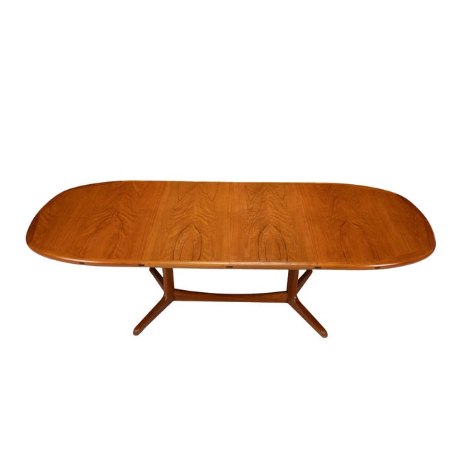 Mid-Century Modern Sun Cabinet Co. Danish Modern Solid Teak Expanding Dining Table Hidden Leaves For Sale - Image 3 of 17