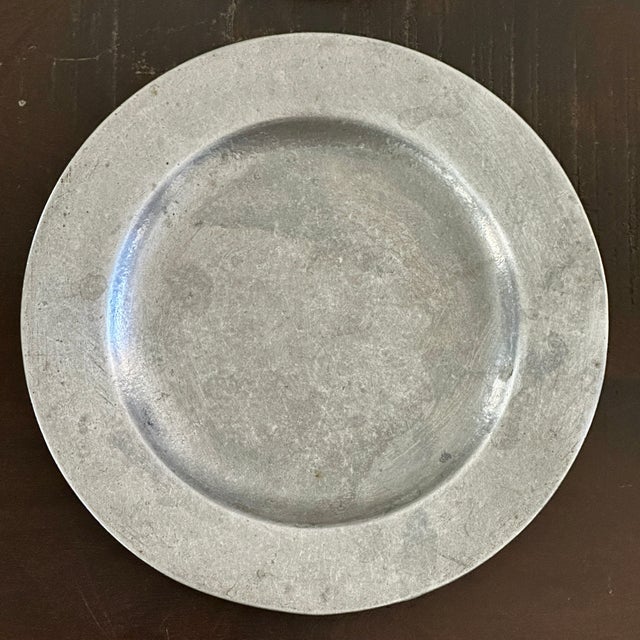 Goldenrod Curated Vintage French Limoges Porcelain and Hand-Forged Pewter Dessert Plates - Set of 4 For Sale - Image 8 of 10