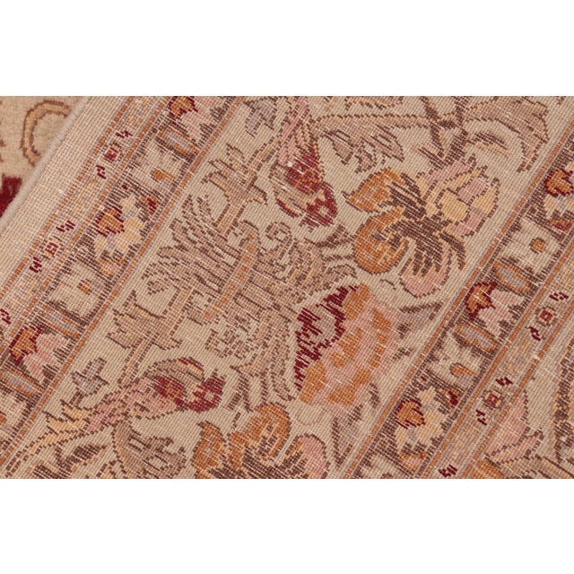 Textile Shabby Chic 1990's Pak-Persian Taupe/Red Wool Rug - 6'2'' X 9'1'' For Sale - Image 7 of 9
