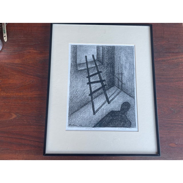 Mid-Century Modern Vintage Expressionist Engraving Print Hand Signed by Artist A. Milazzi For Sale - Image 3 of 6