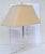 Metal Sculptural Mid-Century Modern Lucite and Chrome Table Lamp With Original Shade For Sale - Image 7 of 11