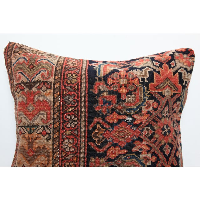 Ink Blue Antique Handmade Tribal Rug Pillow Cover -20'' X 20'' For Sale - Image 8 of 11