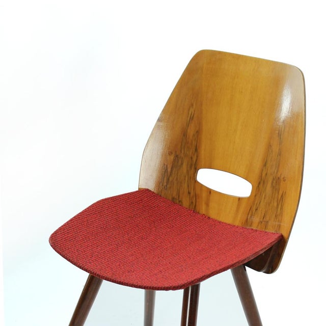 Walnut Veneer Dining Chairs by František Jirák for Tatra, 1960s, Set of 4 For Sale - Image 9 of 14