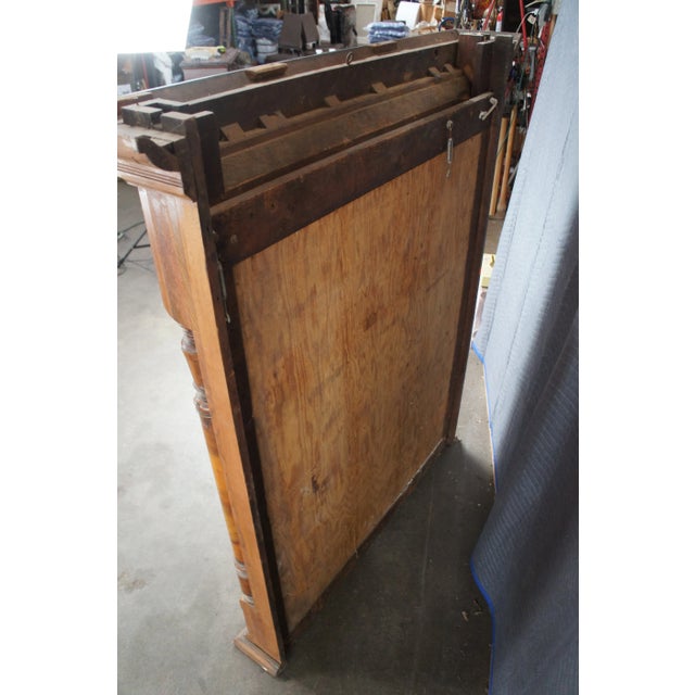 Antique Victorian Renaissance Revival Walnut Burl Pier Over Mantel Wall Mirror For Sale - Image 13 of 15