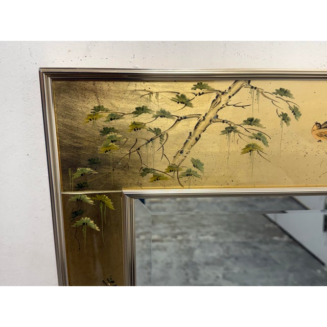 Labarge La Barge Circa 1983 Signed J. Beaukerna Eglomisé Wall Mirror For Sale - Image 4 of 12