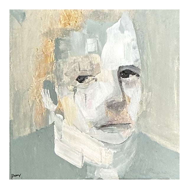 Vintage Abstract Expressionist Portrait Oil on Canvas For Sale