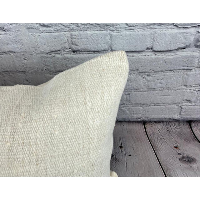 Turkish 16 x 24 Hemp Pillow Turkish Cushion Natural White Pillow Cushion Cover For Sale - Image 3 of 4
