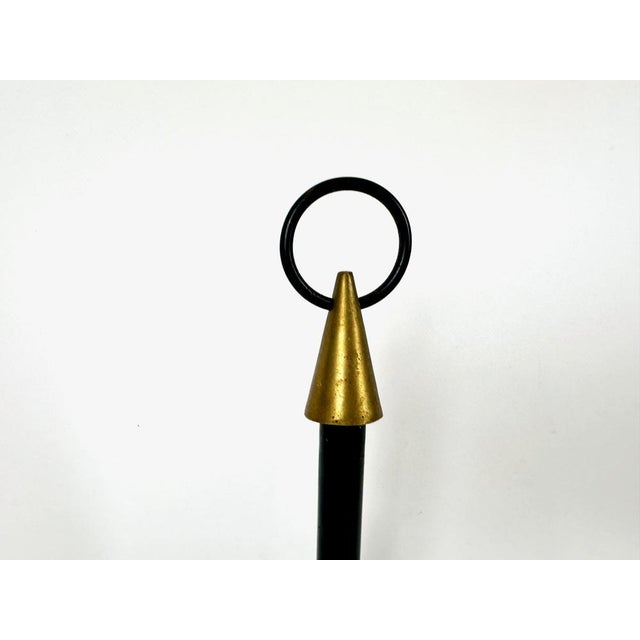 Vintage Brutalist Wrought Iron and Brass Candleholder by Gio Ponti, 1970s For Sale - Image 4 of 12