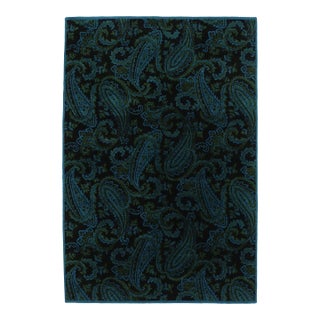 Rug & Kilim's Modern Rug in Deep Blues With Paisley Florals For Sale