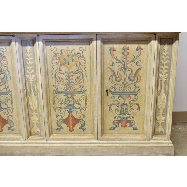 Mid 20th Century Italian Provincial French Country Large Cupboard Cabinet Hutch by Trouvailles For Sale - Image 12 of 12