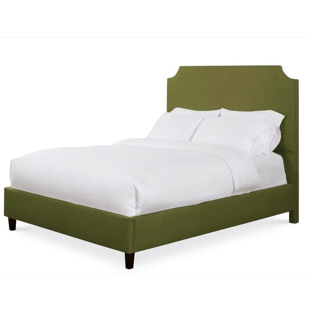 Modern Reagan Full/Double Bedframe, Olive Velvet For Sale - Image 3 of 4