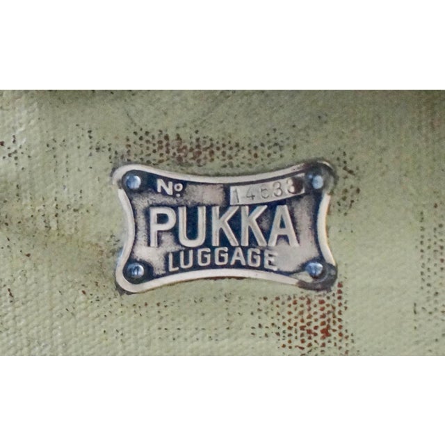 Khaki Vintage Pukka Military WWII Demob Case, 1930 For Sale - Image 8 of 10