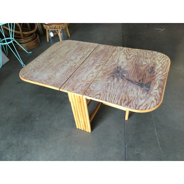 1950s Restored Gateleg Dining Table With Screen Printed Plywood Top For Sale - Image 5 of 8