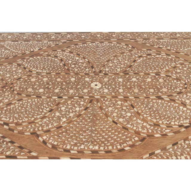 1990s British Colonial Scalloped Inlay Design Writing Desk For Sale - Image 5 of 13