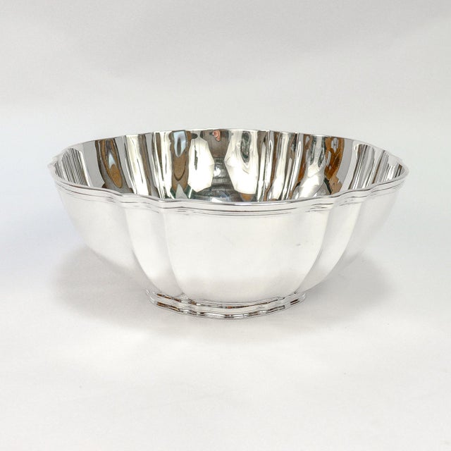 Metal Tiffany & Co. Mid-Century Modern Sterling Silver Shaped Fruit Bowl For Sale - Image 7 of 11