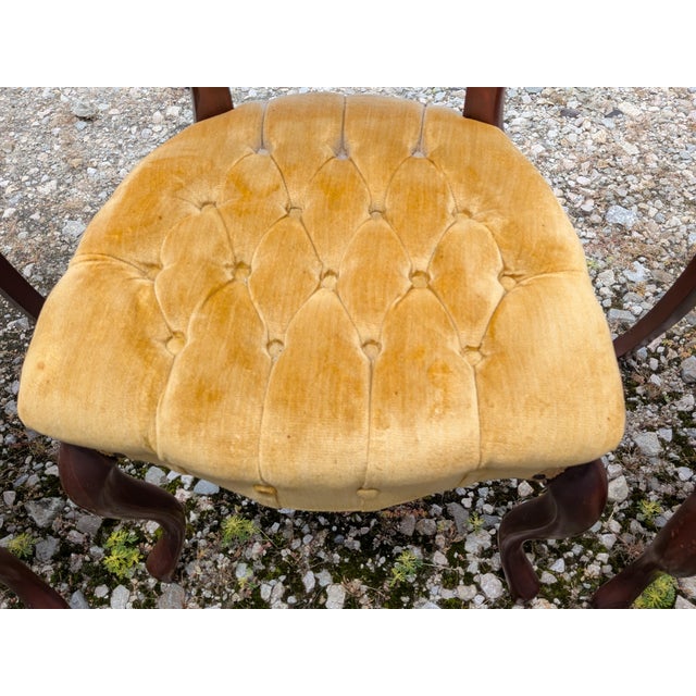 Mid Century Kimball Vintage Four Victorian Balloon Back Chairs For Sale - Image 11 of 18