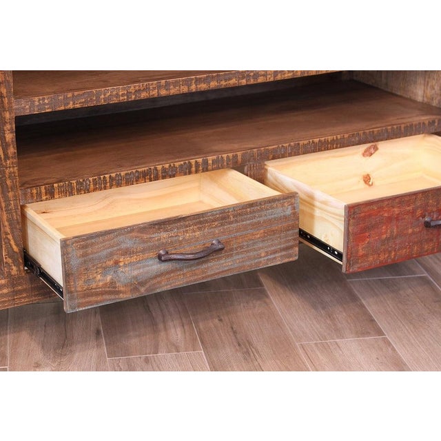 Rustic Bayshore Multi-Color Tv Stand - 76" For Sale - Image 3 of 6