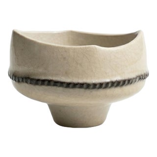 Vintage Ikebana Pottery Pedestal Bowl For Sale
