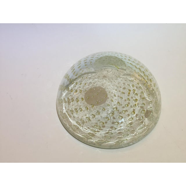 Gold Infused Bubbles Italian Murano Glass Bowl For Sale - Image 9 of 12