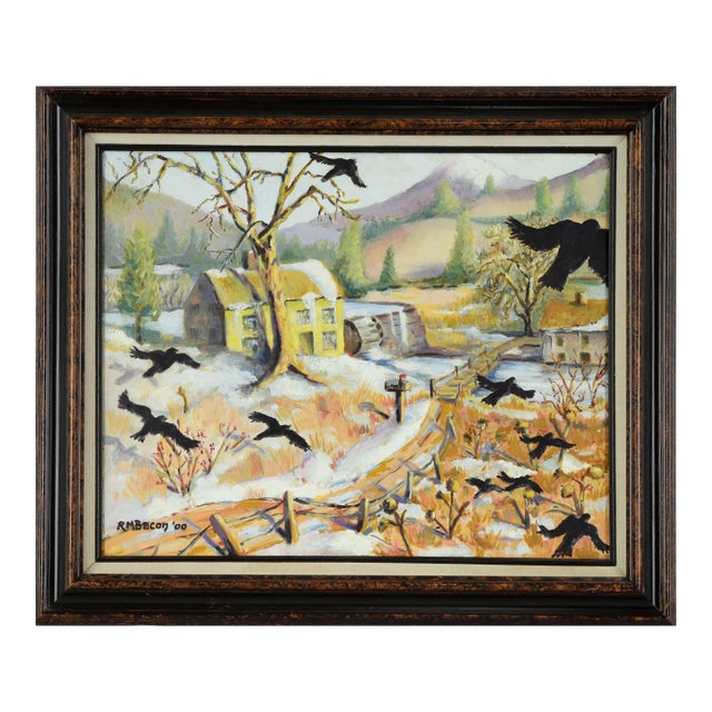 "Mud Season" - Original Oil on Masonite by Richard M Bacon For Sale