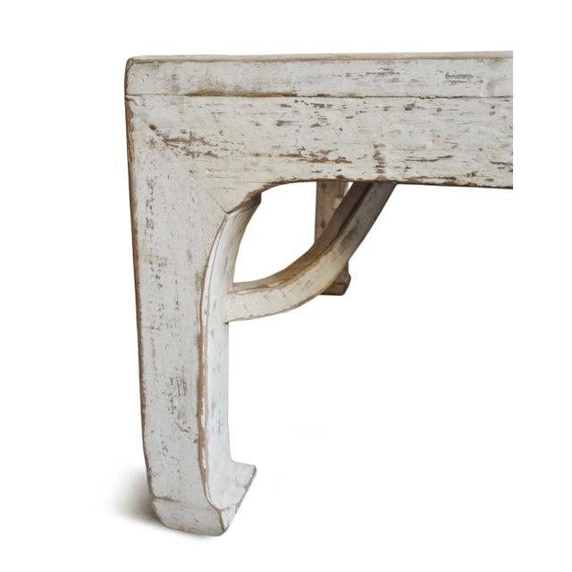 Vintage White Square Ming Farmhouse Coffee Table For Sale In Los Angeles - Image 6 of 8