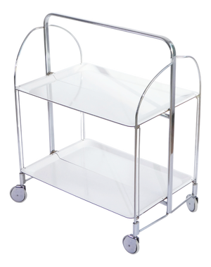 Mid-Century Modern White Foldable Bar Cart, 1960s