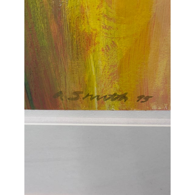 Circa 1995 Albert E. Smith Custom Framed Abstract For Sale - Image 4 of 12
