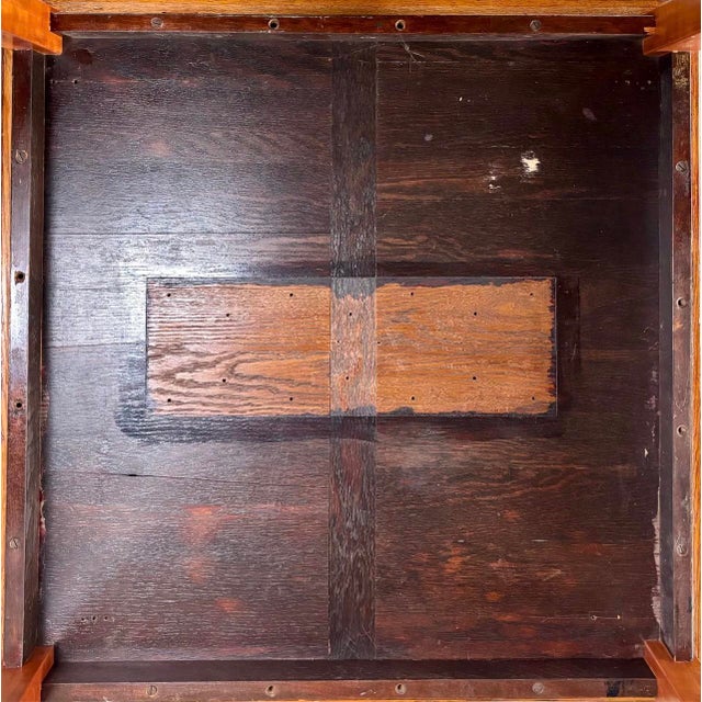Brown Mid 20th Century Game Table With Card Icon Inlay For Sale - Image 8 of 10