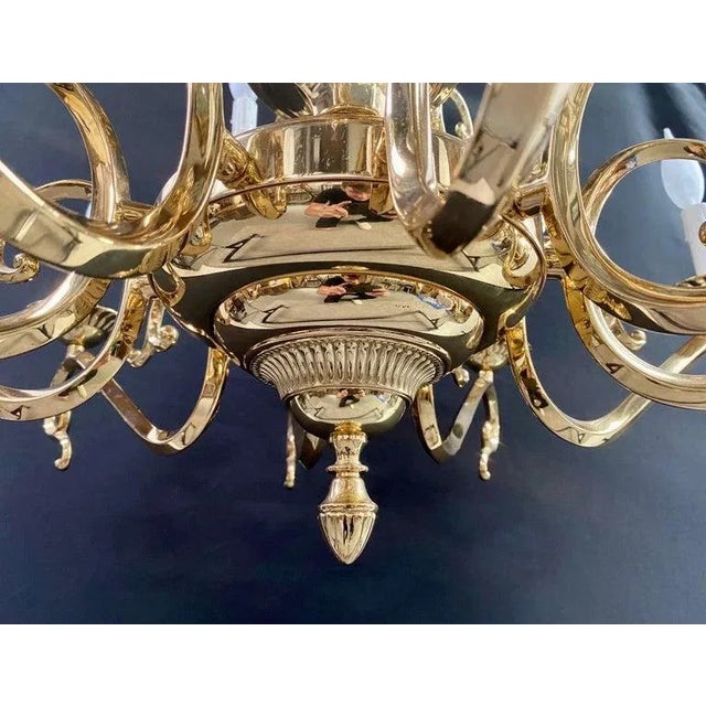 Brass English Victorian Style Brass Chandelier, 15 Arms For Sale - Image 8 of 12