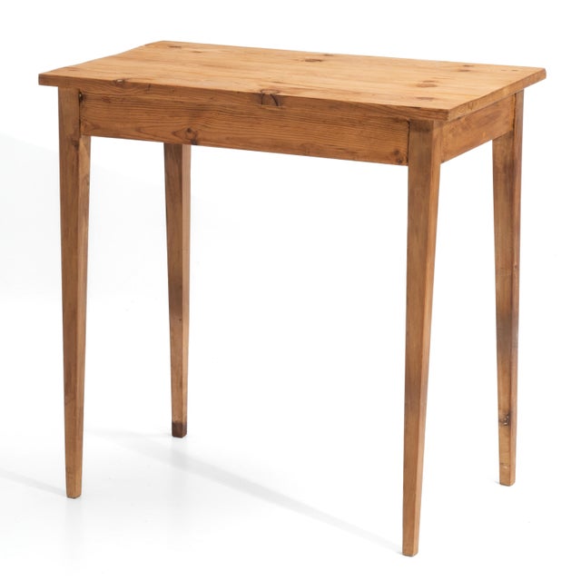 "Antique" English Scrubbed Pine Tavern Table Tapered Legs For Sale - Image 4 of 14