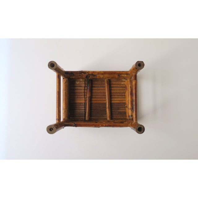 Wicker Bamboo Stool Plant Drink Stand, Small For Sale - Image 13 of 13
