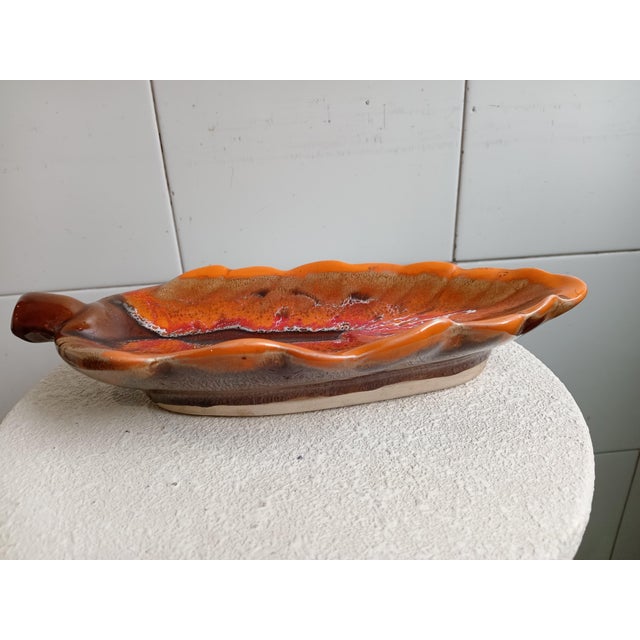 1970s ceramic bowl, decorated with multi-colored enamels, made in France by Ceramiche Vallauris. I have official proof of...