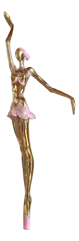 Ballerina Rosé Bronze Sculpture on Marble by Gyunay Aliev