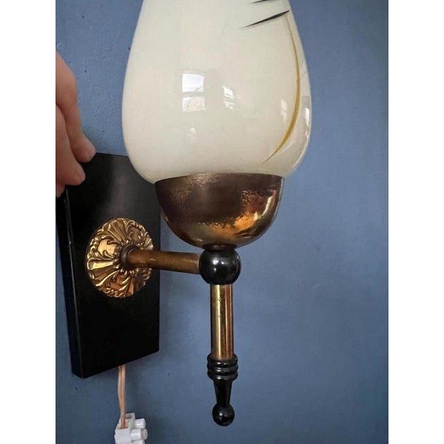 Mid-Century Glass Wall Sconce For Sale - Image 10 of 11