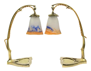 Art Nouveau Table Lamps by David Gueron, 1890s, Set of 2