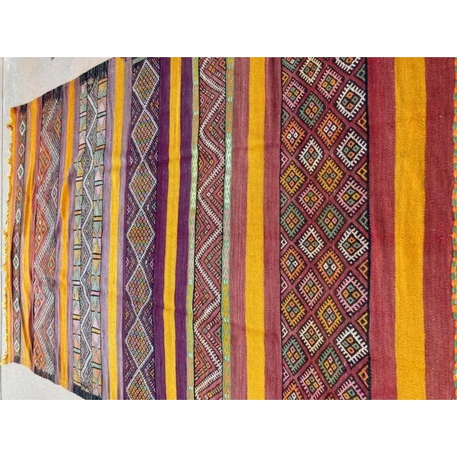 1960s 1960s Vintage Flat-Weave Berber Moroccan Rug For Sale - Image 5 of 12