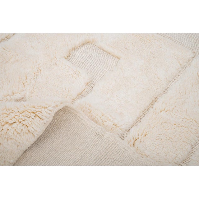 Ivory Hand-Knotted Wool Rug by Azele Studio For Sale - Image 8 of 11