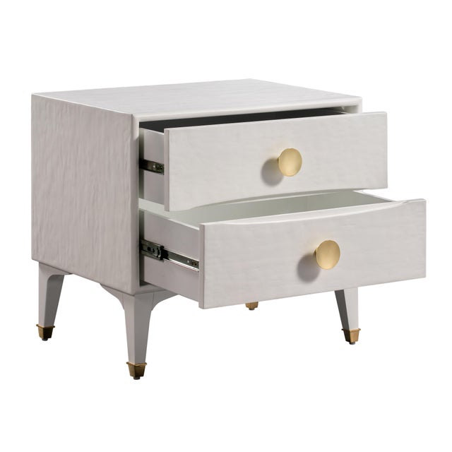 Transitional Divine White Nightstand For Sale - Image 3 of 9