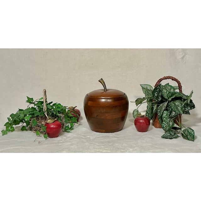Vintage Mid-Century Modern Apple Shaped Ice Bucket Quaker Solid American Walnut For Sale - Image 12 of 12