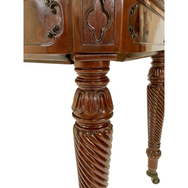 Folding Table with Ingenious Folding Extension Mechanism in Hand-Polished Shellac For Sale - Image 10 of 12