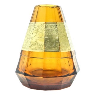 Art Deco Czechoslovakian Vase from Moser, 1950s For Sale